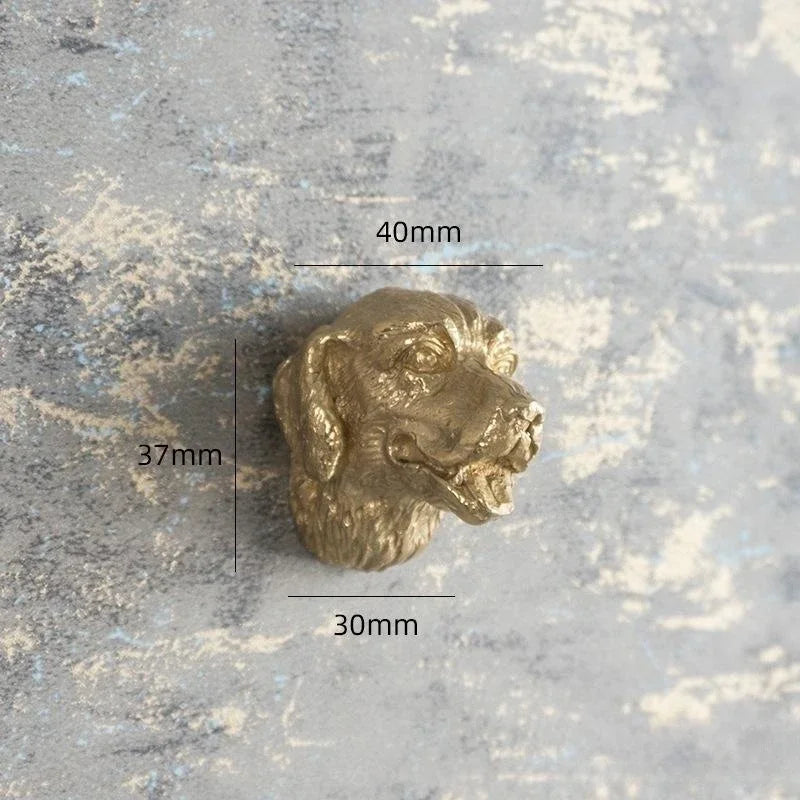 Luxury Brass Solid Handle Pure Copper Animal Shape High-grade Gold Wardrobe Dresser Drawer Cabinet Pulls Furniture