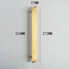 Modern Simple Wardrobe Handles – Brass Cabinet Knobs and Drawer Pulls for Furniture 272mm left Handle