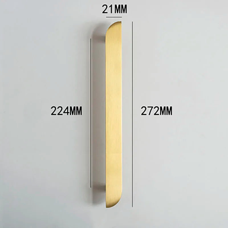 Modern Simple Wardrobe Handles – Brass Cabinet Knobs and Drawer Pulls for Furniture 272mm left Handle