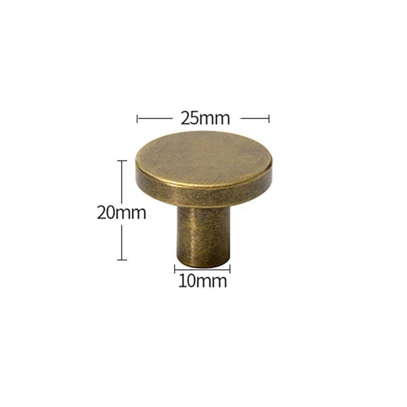 Antique Brass Round Cabinet Knobs – Vintage Drawer Wardrobe and Cupboard Pulls antique 25mm knob