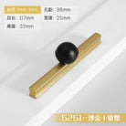 Black and Gold Cabinet Pulls - Double Color Aluminum Zinc Alloy Handles for Wardrobes and Kitchens 5251B-96mm Handles
