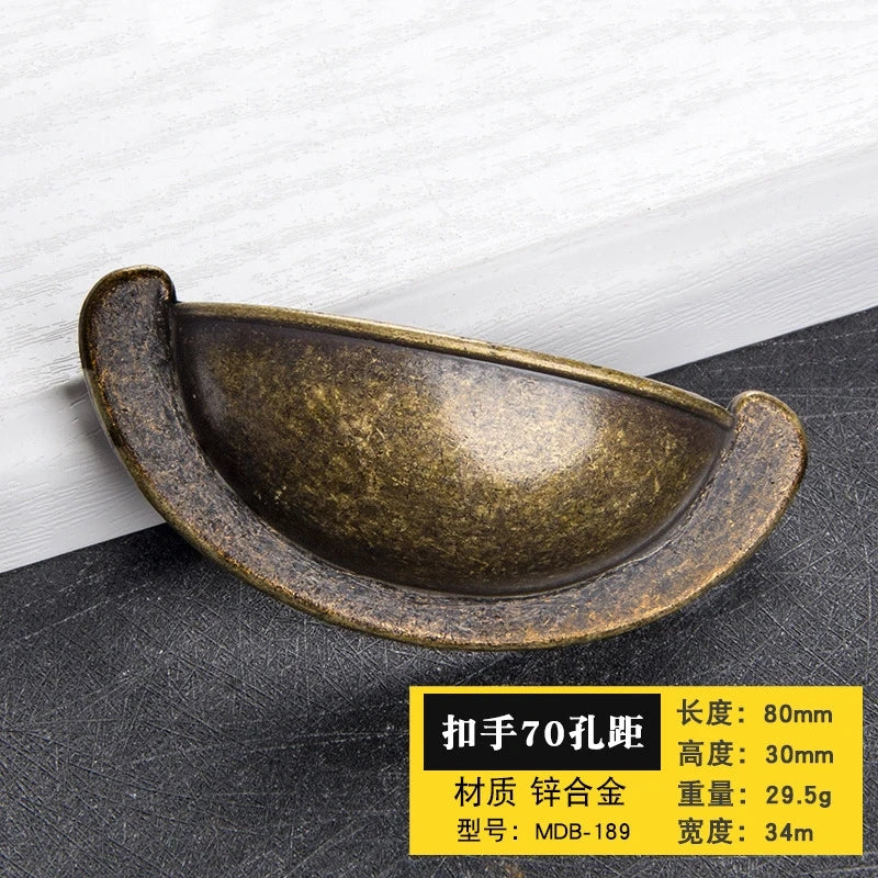Antique Bronze Cabinet Handles - Retro Drawer Pulls Vintage Zinc Alloy Kitchen Hardware for Furniture Dresser and