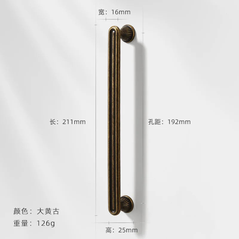 Antique Wardrobe Cabinet Handles - Retro Zinc Alloy Drawer Pulls and Knobs for Kitchen and Furniture 7056 192mm Handles