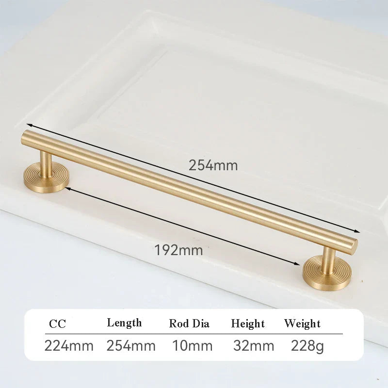 France Satin Gold Cabinet Handles – Solid Brass Kitchen Drawer Knobs and Door Pulls (130mm-510mm) 2031-254 Handles