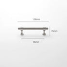 Brushed Nickel Brass Furniture Handles – Matte Silver Cabinet Pulls and Drawer Bars 128mm Handle