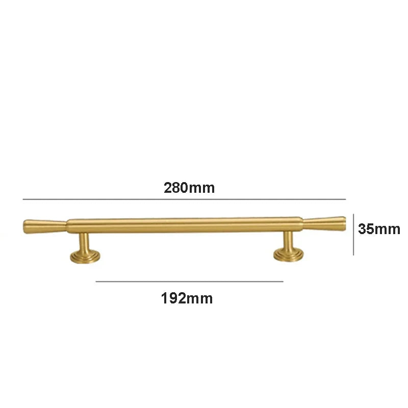 Brushed Gold Brass Cabinet Handles – Modern Knobs and Bar Pulls (50mm-280mm) 280mm Handles