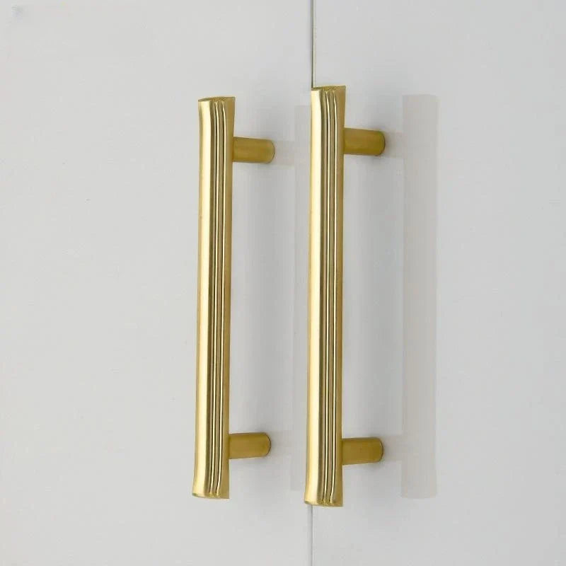 Modern Brushed Gold Cabinet Handles - Zinc Alloy Drawer Pulls for Kitchen and Furniture Handles