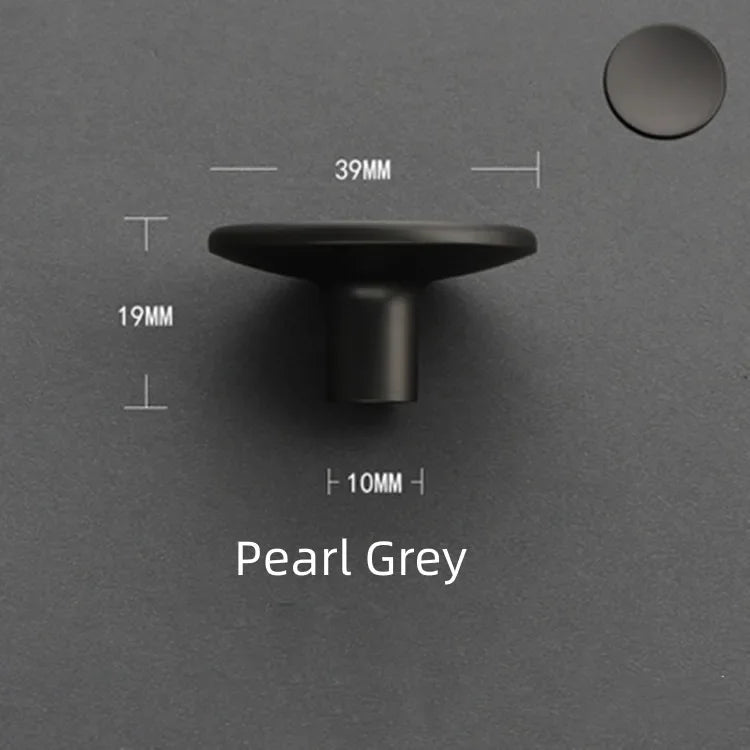 Modern Zinc Alloy Round Knob – Sleek Single Hole Furniture Handle Pearl Grey Knobs