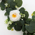 Dlight Decor 180cm Eucalyptus Vine with White Rose Garland