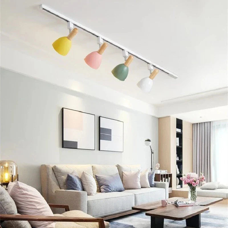 15W Modern Nordic Wooden LED Track Light - Ceiling Spotlight ceiling light
