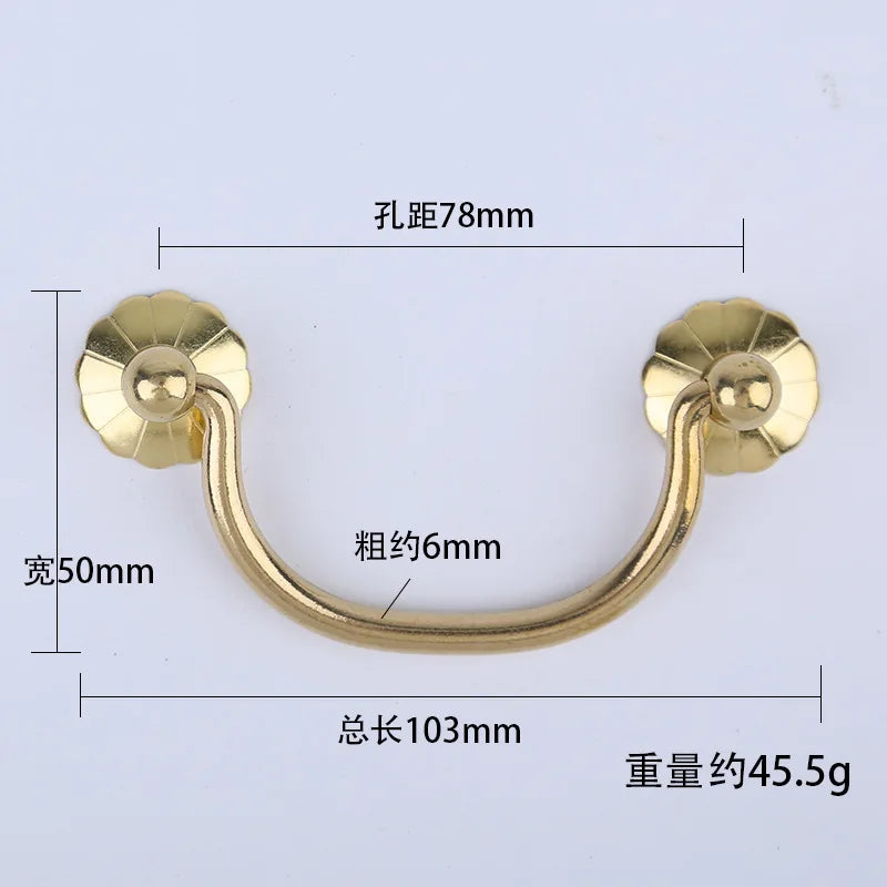 Antique Brass Arch Cabinet Pulls – Vintage Drawer Handles for Home Improvement T Copper 78mm Pulls