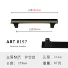 Zinc Alloy Solid Cabinet Door Handles – Modern Minimalist Knobs for Wardrobe and Kitchen Furniture 8197-96 Handles