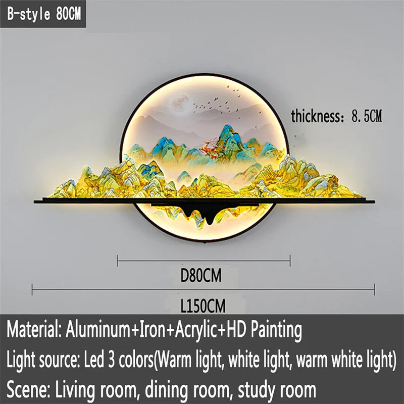 Dlight Decor Artistic Landscape Wall Glow Lamp B L150CM / M / CHINA|3 colors Wall Art