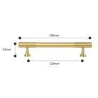 Solid Brass Art Deco Kitchen Cabinet Handles – Knurled T-Bar and Wardrobe Pulls TS-9012-168 Handles