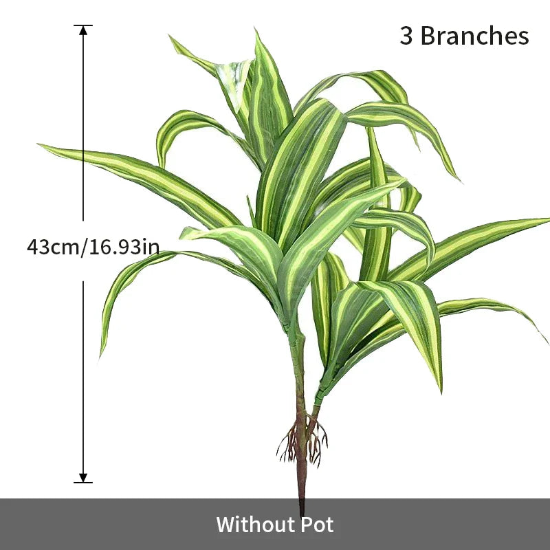 Dlight Decor 43cm Dracaena Air Grass Branch with Bamboo Leaves for Desktop Decor 43cm Yellow