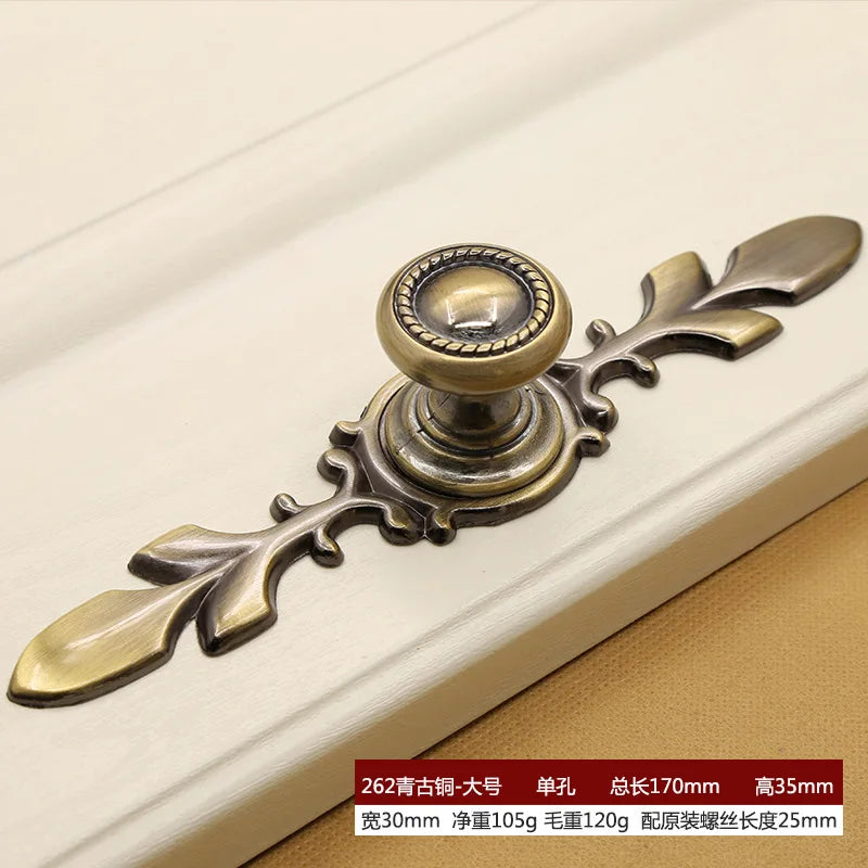Retro Bronze Cabinet Handles - Antique Metal Kitchen Door Pulls and Wardrobe Knobs 128mm 262-Large Handles