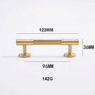 Gold Brass Vertical Linear Cabinet Handles – American-Style Wardrobe and Bar Pulls 123mm Handles