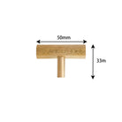 LUX Brass Hammered Hexagonal T-Bar Handles – Long Cabinet and Wardrobe Pulls (600mm/1000mm) 2 inches T Handles