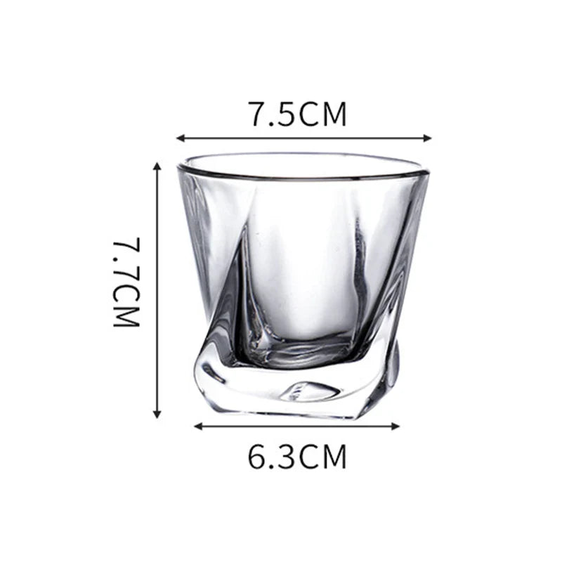 Dlight Decor Spiral Square Glass Cup Set 170ml (1pc/2pc) Cocktail Glasses