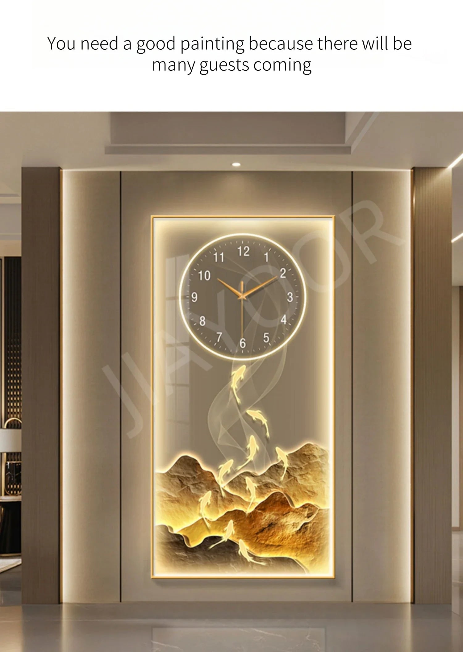 Dlight Decor Wall Clock Lamp with Crystal Glow Wall Art