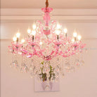 European Princess Crystal Chandelier - Choose From Warm Pink Blue Purple Or Red For Creative Room