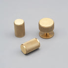 Gold and Bronze Knurled Brass Knobs – Modern Single-Hole Cabinet and Drawer Pulls knob