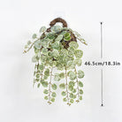 Dlight Decor 64cm Hanging Eucalyptus Vine with Apple Leaves 46.5cm White