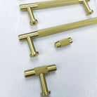 Knurled Brass Wardrobe Handles – Modern Kitchen Cabinet and Drawer Pull Bar Handles Handles