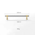Nickel-Plated Brass Cabinet Handles – Gold and Matte Silver T-Bar Pulls for Wardrobes and Drawers 195mm Handles