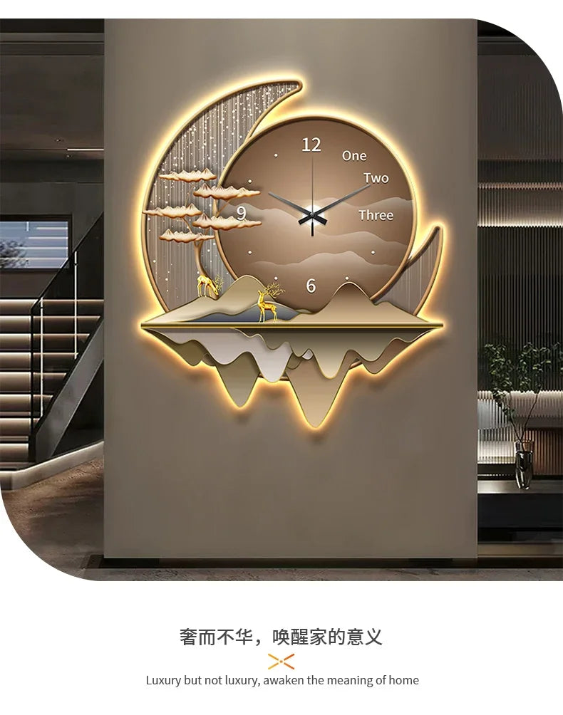 Dlight Decor Clock Wall Light with Luxury Crystal Glow Wall Art