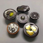 Handmade Wood and Alloy Flower Knob Handles – Artistic Drawer and Cabinet Pulls for Furniture knob