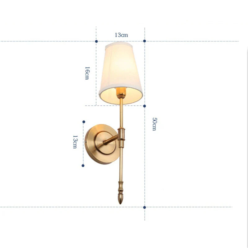 Nordic Copper Wall Lamp - Elegant Rural Decorative Lighting For Bedrooms Mirrors Corridors And