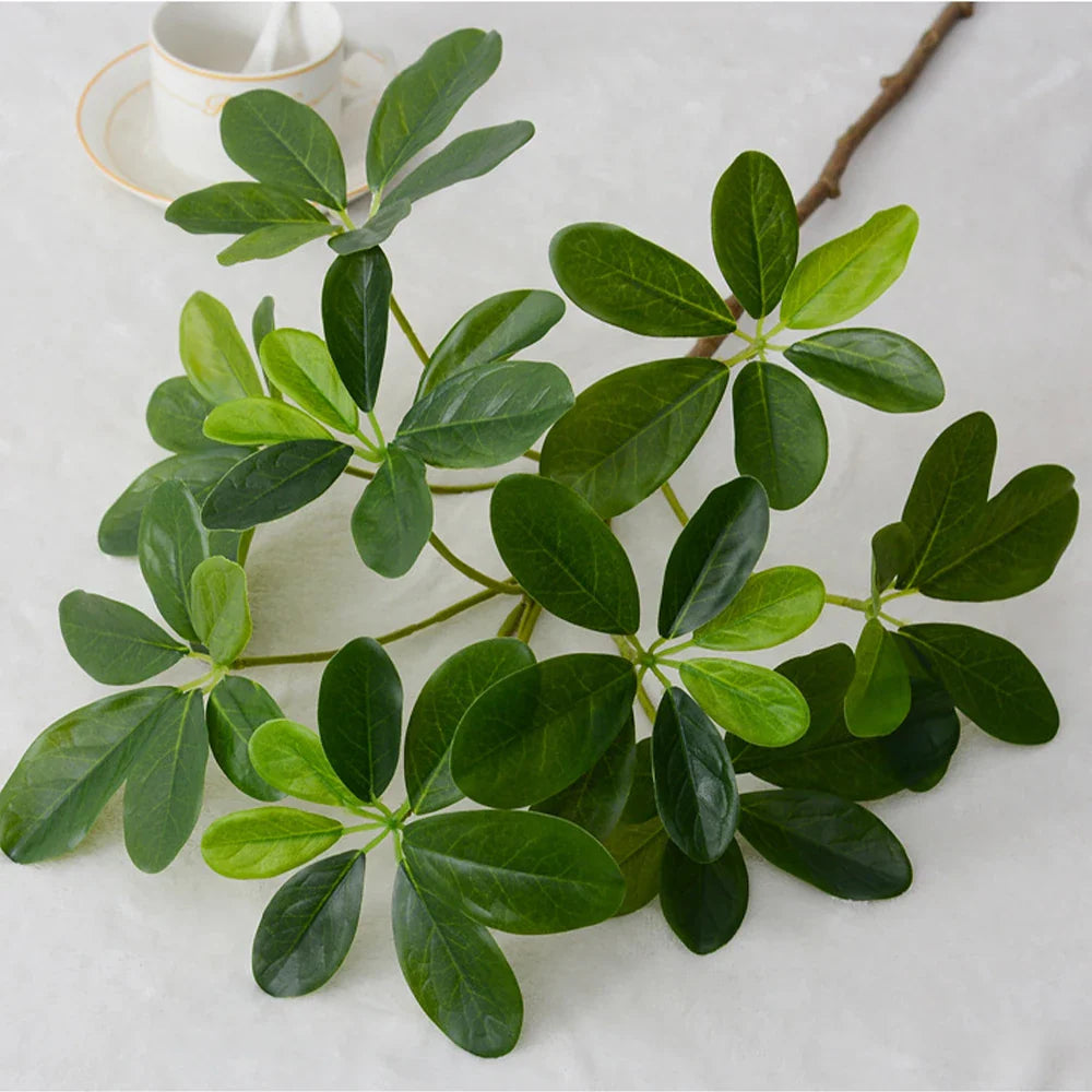 Dlight Decor 73cm Tropical Ficus Palm Tree Branch with Monstera Leaves