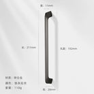 Modern Zinc Alloy Cabinet Handles - Kitchen Drawer Knobs for Wardrobes and Furniture Gray drawing 192mm Handles