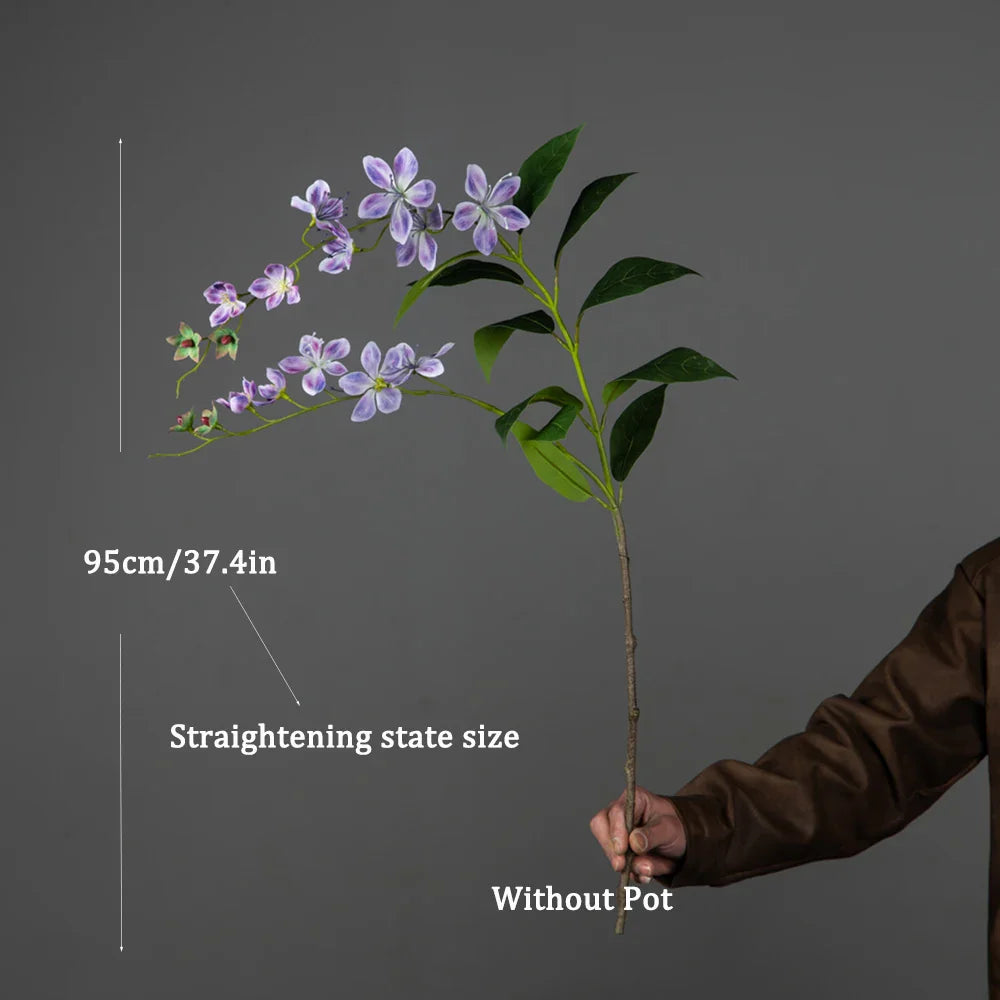 Dlight Decor 95cm Hanging Jasmine Bouquet with Tropical Begonia Flowers 95cm-Purple