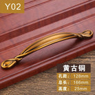 Antique Yellow Bronze Cabinet Handles - Brushed Vintage Drawer Pulls for Kitchen and Wardrobe Doors Y02 128mm Handles
