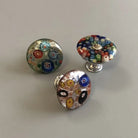 Colorful Floral Glass Cabinet Knobs – Drawer Knobs for Dresser Shoe Cabinet and Kitchen Furniture Knobs