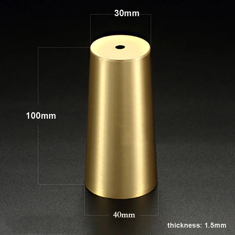 High Brass Cabinet Leg Covers – Gold Chair Cups and Table Feet Protectors for Furniture D40 C30 H100 Cabinet Legs