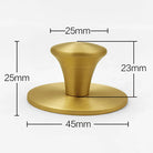 Single Hole Brass Knobs with Round Mat – Gold Cabinet and Drawer Pulls for Furniture (21mm/25mm) L Knob
