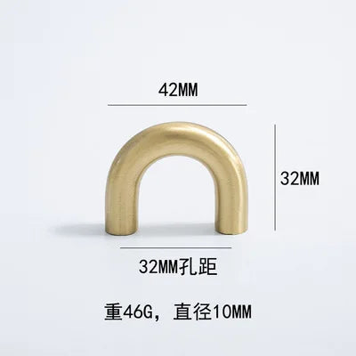 Solid Brass Cabinet Handles - Modern Golden Drawer Pulls for Dresser Wardrobe and Kitchen Cupboards Golden 32mm