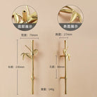 Luxury Brass Flower and Leaf Cabinet Handles – Chinese-Style Decorative Pulls for Wardrobes and Drawers 12-to left / 1