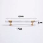 Natural Marble and Crystal T-Bar Cabinet Handles – Modern Brass Knobs for Kitchen Dresser and Furniture Pulls