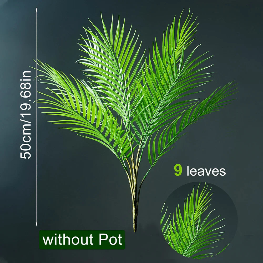 Dlight Decor 120cm Tall Palm Tree Branch with Coconut Leaves for Home and Office Decor 50cm 9Leaves