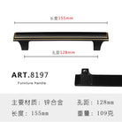 Zinc Alloy Solid Cabinet Door Handles – Modern Minimalist Knobs for Wardrobe and Kitchen Furniture 8197-128 Handles