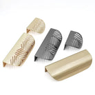 Modern Gold Leaf Cabinet Handles - Brushed Zinc Alloy Hollow Pulls for Furniture and Drawers Handles
