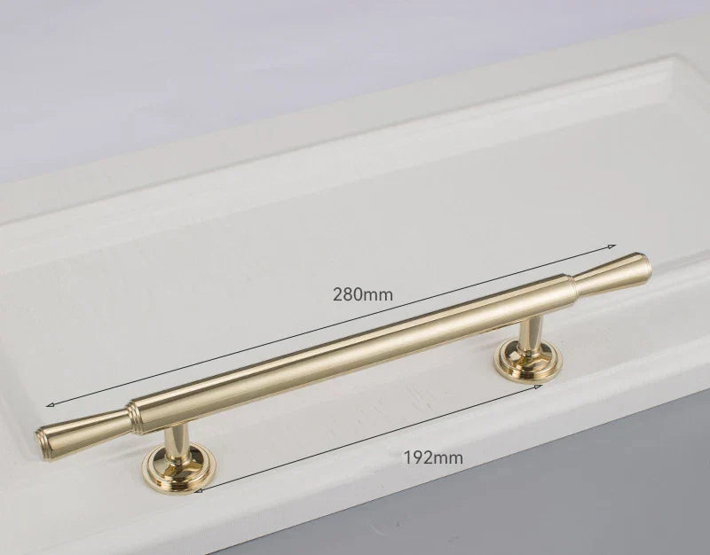 Chrome and Polished Gold Brass Furniture Handles – Modern Cabinet Drawer and Wardrobe Knobs 2030-PG 280mm Handles