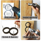 125mm 3D Black Zinc House Numbers – Arabic Numerals with Floating Doorplate Holder Brass Letters