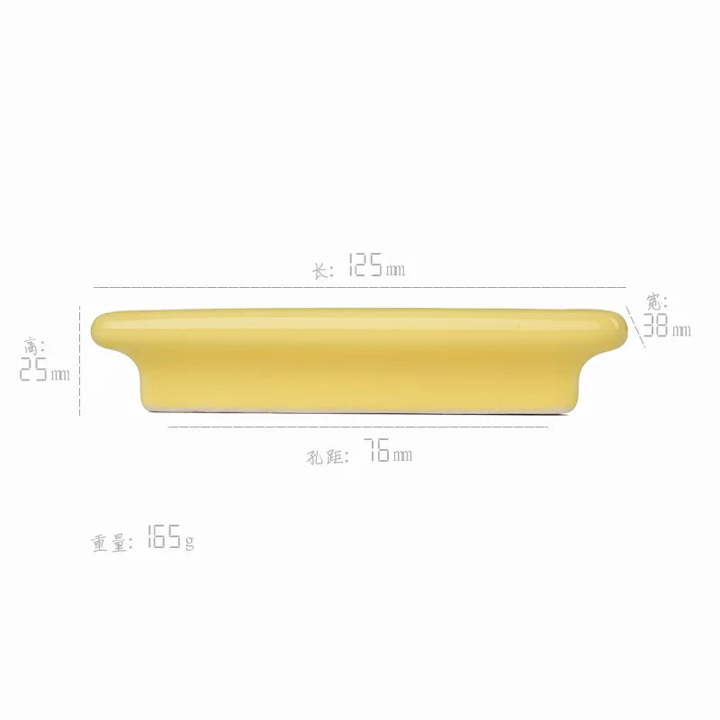 Macaron Series Ceramic Wardrobe Handles – Children’s Room Door Knobs and Cabinet Pulls 2115-light yellow Handles