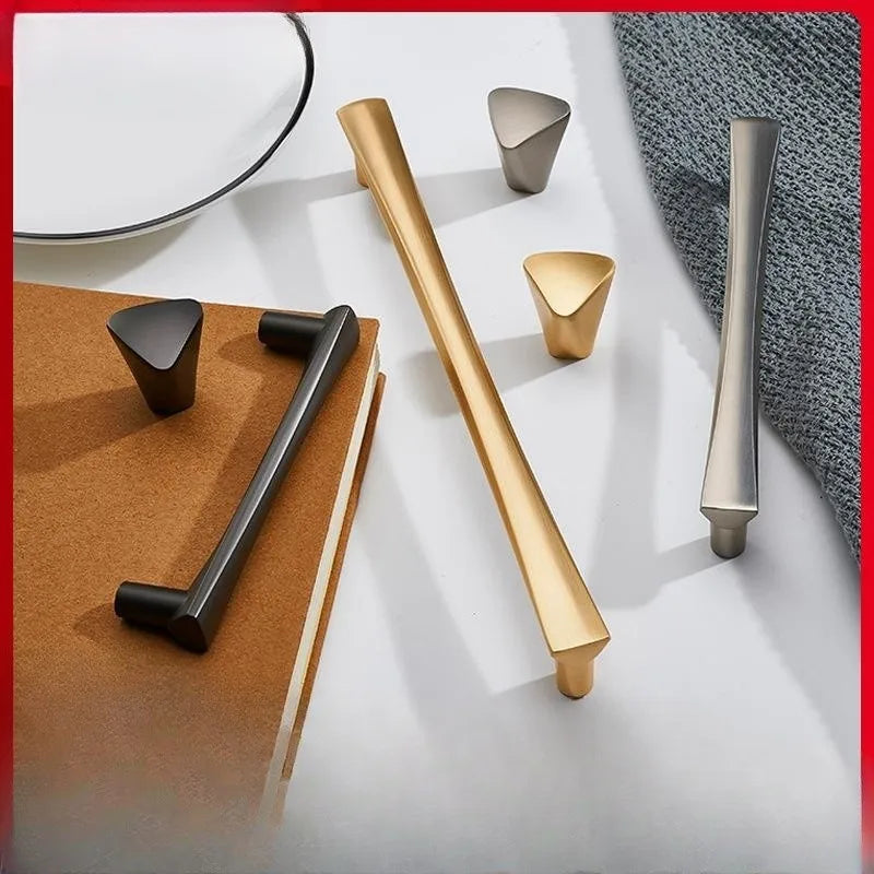 Brushed Zinc Alloy Door Handle – Simple Single Hole Design Handles