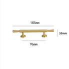 Brushed Gold Brass Cabinet Handles – Modern Knobs and Bar Pulls (50mm-280mm) 185mm Handles